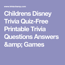 Then, you can either write the questions and. Childrens Disney Trivia Quiz Free Printable Trivia Questions Answers Games Ideas Para Clases