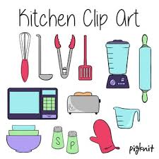 Kitchen Clip Art Appliances Baking Blender Microwave Spatula Ladle Bowls Quick Cooking Recipes Clip Art Easy Meals For Kids