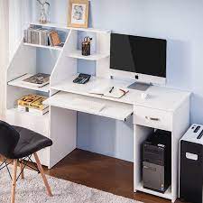 For office computer tables, there are cabinets and drawers provided where you can place your files, stationery, and other device equipment. Multi Functions Computer Desk With Cabinet And And Keyboard Tray Office Home Furniture Writing Desk White Walmart Com Walmart Com