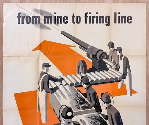 1942 From Mine To Firing Line More Production Poster by Monnast WWII –  Golden Age Posters