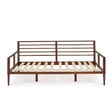 What are the shipping options for daybeds? Mid Century Modern Solid Wood Spindle Daybed Walnut By Walker Edison
