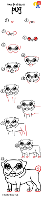 How To Draw A Pug Art For Kids Hub Pugs Pug Art Art For Kids Hub