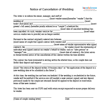 A cancellation letter is a written document created to express an intention of canceling an event, agreement, subscription or contract. How To Cancel A Wedding Lovetoknow