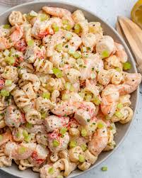 Cook pasta according to package directions; Healthy Creamy Shrimp Pasta Salad Healthy Fitness Meals