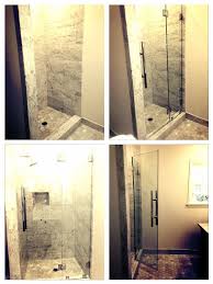 Glass Doctor A Custom Inline Shower With 3 8 Clear Tempered Door Glass Hinging Off A 1 2 Clear Shower Door Installation Glass Hinges Frameless Shower Doors