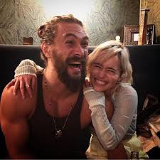 Meeting jason, emilia shared a photo of. Jason Momoa And Emilia Clarke S Mini Game Of Thrones Reunions Ew Com
