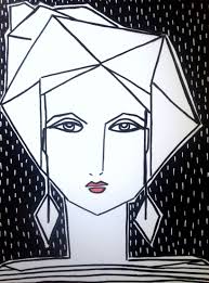 Artwork Black And White Face Drawing Modern Art Face Painting Figure Painting Abstract Face Woman Painting Contemporary Art Black And White Acrylic Painting Rostro Femenino Rostros Femenina
