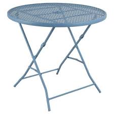 Metal Punch Folding Patio Bistro Table Blue Threshold Room Essentials Dimensions Overall 27 75 H Outdoor Patio Table Bistro Table Patio Accent Table