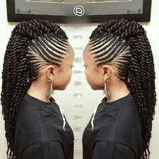 Braided Mohawk Marley Twists Invisible Root Twists Invisible Marley Twists Two Strand Tw Braided Mohawk Hairstyles Natural Hair Styles Mohawk Hairstyles