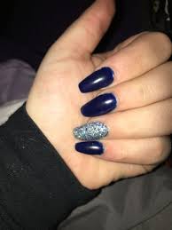 Follow our easy guide to remove acrylic nails safely without wrecking or ruining your natural nails. Navy Blue And Silver Coffin Shaped Nails For Prom Blue Nail Designs Prom Nails Silver Navy Blue Nails