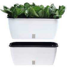 The soil soaks up the water from the bottom, so as long as you keep the reservoir filled. Deefl 2 Packs Extra Large Self Watering Planters For Vegetables Indoor Window Box Plastic Wicking Pots For Vegetables Fruits Plants And Flowers White Amazon In Garden Outdoors