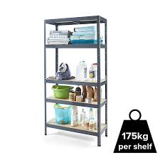 Find kitchen shelving at wayfair. 5 Shelf Chipboard Steel Shelving Unit H 1800mm W 900mm Diy At B Q