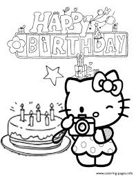 Home birthday by theme hello kitty coloring pages. Hello Kitty Cake And Star Birthday Coloring Pages Printable