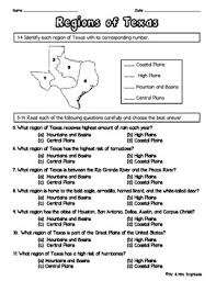 'shop today with jill martin': Regions Of Texas Quiz History Worksheets 4th Grade Social Studies Texas History Classroom