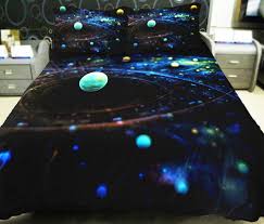 Black And Blue Bedding Sets Queen Gorgeous Glow In The Dark Galaxy Bedding Set Planetery Quilt Duvet Cover Black Blue Colour Satin Polyester Materia Galaxy Bedding Bedding Set Black Duvet Cover