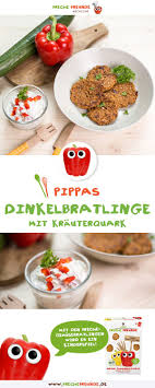 Pippas Dinkelbratlinge Mit Krauterquark Freche Freunde Kochclub Rezept Bratlinge Rezeptideen Quark