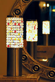 Colorful But Elegant Table Lamp With Beaded Shade Sapkasi Boncuklarla Orulu Abajur Tasarimi Renkli Fakat Asil Aydin Aydinlatma Tasarimi Abajur Lamba