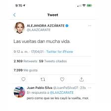 Lokillo flórez se sumó a las personalidades que a través de sus redes sociales le enviaron mensajes a alejandra azcárate. Juan Pablo Silva On Twitter Pero Se Ponen A Llorar Por Uno Vuelo Caido Alejandra Azcarate