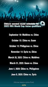 Beach soccer olympic qualifying world cup world cup qualifying. China To Meet Syria Philippines In 2022 Fifa World Cup Qualifiers Cgtn