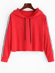 Black And White Striped Hoodie Women S Striped Crop Hoodie Black Red Cropped Hoodie Cropped Hooded Sweatshirt Hoodie Fashion