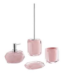 Set accessori bagno appoggio : Set Di Accessori Per Bagno Rosa In Resina Leroy Merlin