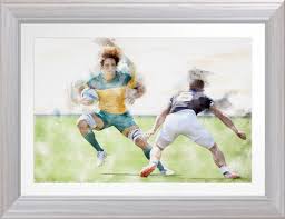 Side Step Rugby Watercolour Art Print Zazzle Com Watercolor Art Prints Rugby Art Watercolor Art