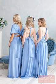 Dusty Blue Bridesmaid Dress Infinity Dress Floor Length Maxi Wrap Convertible Multiway Bridesmaid Dress Convertible Bridesmaid Dress Infinity Dress Bridesmaid