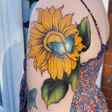 Sunflower And Butterfly Tattoo Tattoo Ideas And Inspiration Tattoos Sunflower Tattoo Butterfly Tattoo