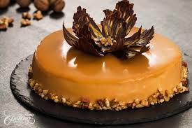 Walnut Caramel Mirror Cake Recipe Mirror Cake Desserts Cake