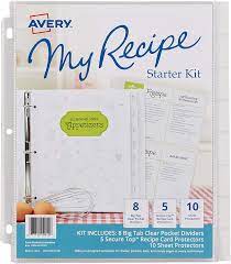Staples 8 tab template download : Avery My Recipe Binder Starter Kit 1 Set Of 8 Tab Dividers 5 Each Of 2 Pocket Recipe Card Protectors 10 Sheets 19915 Amazon De Burobedarf Schreibwaren