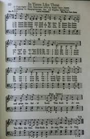 In Times Like These Hymn Sheet Music Hymn Music Hymns Of Praise