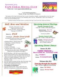 Most errands require a car. December 2013 Newsletter Pub Cape Coral Social Club Of Cape