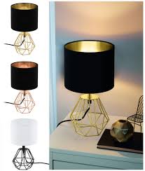 Gold palm leaf tree floor lamp large golden culinary concepts fern style beautiful vintage ch282 antique zenza palmlfl 10 statement lights. Hexagonal Small Cage Base Table Lamp With Fabric Shade