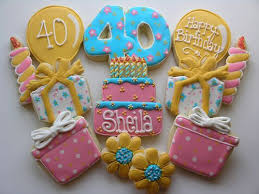 40th Birthday Cookie Cake Ideas 40th Birthday Cookies Birthday Cookies Cute Cookies Pretty Cookies