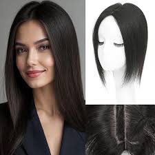 Amazon.com : Rose Bud Remy Human Hair Topper With Thinning Dark Black 18"  Clip in Extensions Real Wiglet Pieces : Beauty & Personal Care