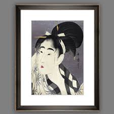 Portrait Geisha Japanische Kunst Kunstdruck Gerahmt Gerahmte Bilder Asien Bilder Fur Wohnzimmer Schlafzimmer Wanddek Japanische Kunst Kunstdruck Geisha