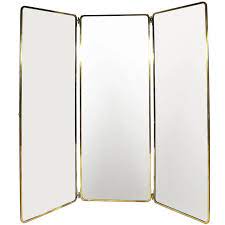 Antique brass leaning full length sana floor mirror. 1930s Full Length Brass Folding Mirror At 1stdibs