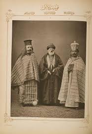 An old picture of an Armenian priest, a Muslim Mullah, and a Greek priest, Konia. (1873, in Ottoman Empire).