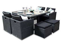 Rattan Cube Furniture Deluxe Patio Wicker Set Black 8 Seater Garden