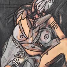 Lot - F.N. SOUZA (1924-2002) SEMI-NUDE SOUZA 84