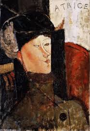 Amedeo Modigliani >> Portrait of Beatrice Hastings 3 | (öl, Gemälde, ...