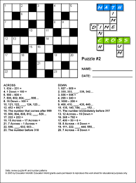 A collection of crossword, cryptic, and cross number puzzles for 6th grade through algebra 1 classes. Math Cross Puzzle Puzzle 2 Education World