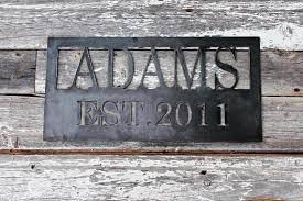 Custom Metal Family Signmetal Home Decor Custom Metal Sign Etsy Personalized Metal Signs Custom Metal Signs Metal Farm Sign