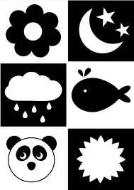 Black And White Flash Cards For Babies Kontrastni Obrazky Pro Miminka Ke Stazeni Baby Images Baby Flash Cards Baby Play Activities