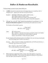 It can be used to easily calculate (predict) the ph of a buffer where we have substantial concentrations of both the protonated and deprotonated forms of the compound. Buffers And Henderson Hasselbalch