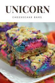 Unicorn Cheesecake Bar Recipe Colorful And Magical Recipe Fun Desserts Kid Desserts Cheesecake Bar Recipes