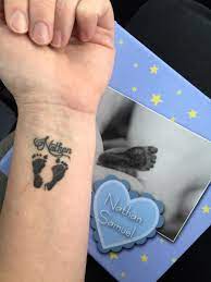 Baby footprint tattoos are, at times, inked to mark the death of a child. Image Result For Tattoos Of Baby Footprints And Handprints Baby Feet Tattoos Mommy Tattoos Foot Tattoos