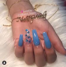 Pin By Kiara Harris On Acrylic Nails Blue Gel Nails Nails Acrylic Nails Wholesale 3d butterfly plastic charms nail art decorations pvc bow pink blue cute resin nail decorate 2pcs/pack.