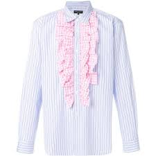 Comme Des Garcons Homme Plus Ruffled Checked Bib Shirt 465 Liked On Polyvore Featuring Men S Fashio Cotton Shirts For Men Mens Checkered Shirt Mens Shirts