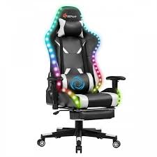 Massage Racing Gaming Chair Chair With Rgb Led Lights Gaming Chairs Chairs Furniture Gaming Chair Racing Chair Rgb Led Lights